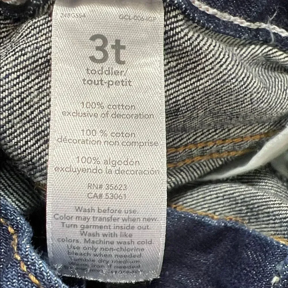 Carter’s dark blue denim straight leg jeans adjustable waist size 3T